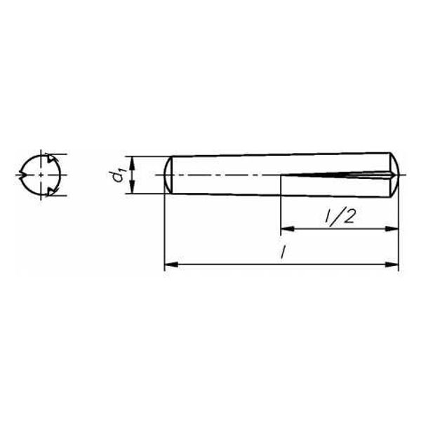 Reidl Paßkerbstifte 6 x 30 mm DIN 1472 Stahl blank 10 Stück