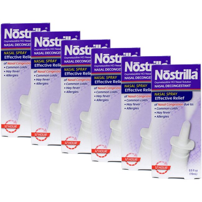 Nostrilla Nasal Decongestant Original Fast Relief 0.50 oz (Packs of 6)