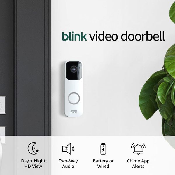 Blink Video Doorbell (newest model), Two-way audio, HD video, motion White