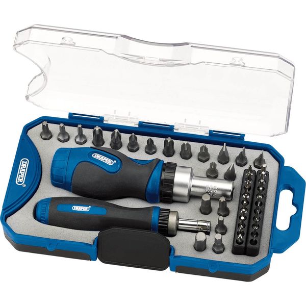 Draper 46479 Ratchet Screwdriver and Bit 42 Piece Set , Blue