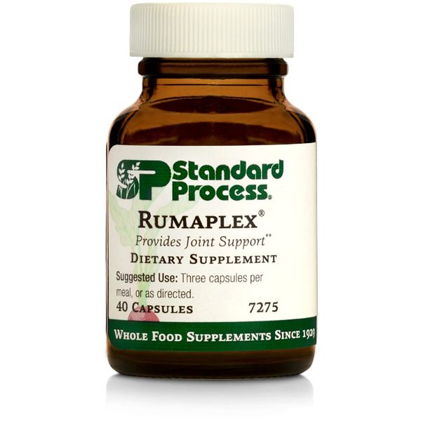 Standard Process Rumaplex - Whole Food Bone Support and Bone Health, Cholesterol and Joint Support with Betaine Hydrochloride, Rice Bran, Soy Protein, Spanish Moss, Swiss Chard, and More - 40 Capsules