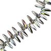 Crystal Vitrail Tooth Czech Pressed Beads 6x16mm PK25