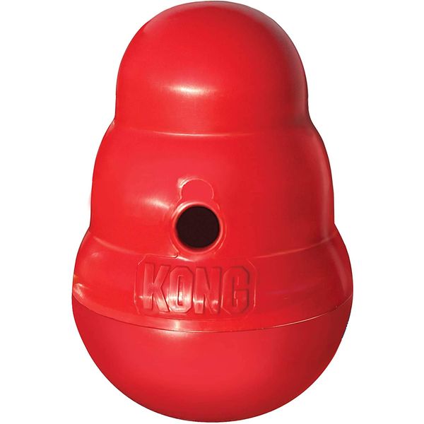 KONG Wobbler - Interactive Dog Feeder Toy - Slow Feeder Toy for Dog Mental Stimulation - Dog Enrichment Toy - Treat Puzzle for Dog Entertainment - Food Dispense Dog Toy - Large Dogs