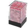 Translucent 12mm d6 with pips Dice Blocks™ (36 Dice) Pink w/White