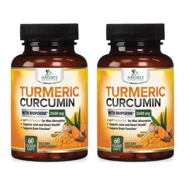 Nature's Nutrition Turmeric Curcumin 2600mg Nature's Nutrition Turmeric Curcumin 2600mg 60 Vegetarian Capsules 2 Packs