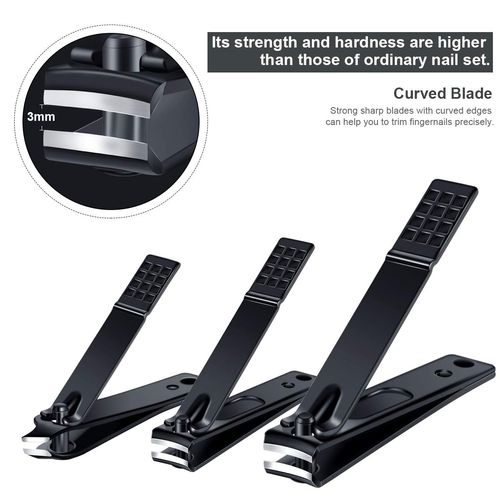 Leipple Manicure Set Professional Pedicure Kit Nail Care Tools - 16 in 1 Stainless Steel Nail Clippers Tools - Grooming Kit with Luxurious Leather Travel Case (Black)