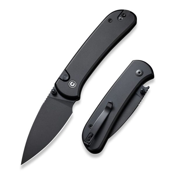 CIVIVI Pocket Folding Knife- Button Lock Knife with Thumb Stud Opener for EDC, 2.98" 14C28N Blade Aluminum Handle, Qubit Utility Knife for Men Women Gift C22030E-1