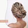 Edary Leaf Bride Wedding Hair Comb Rhinestone Bridal Hair Pieces Pearl Wedding Headpiece for Brides Crystal Hair Accessories for Women and Girls