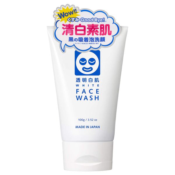 Transparent White Skin White Face Wash, Dull due to Old Exfoliating Skin, Pores, Transparent Skin, Mud, Charcoal, Face Wash, 3.5 oz (100 g), 3.5 oz (100 g) (x 1)