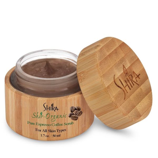 Shira-Organic Pure Espresso Coffee Scrub, Exfoliate for face, Improves Wrinkles and Fine lines, Promotes Skin Rejuvenation For Women, Men (15ML)