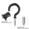 ‎Drado 30 Pcs Cup Hooks Screw in 1/2" Hooks Heavy Duty Ceiling Hooks, Black