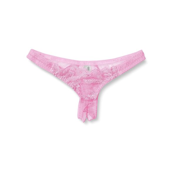 La Paume 319206 Women's Thong Panties, Open Panties, With Holes, Lace, Thong, Pink