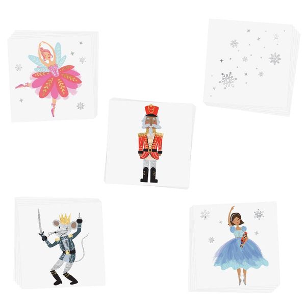 NUTCRACKER VARIETY SET of 25 Temporary Tattoos | Christmas tattoo, Flash Tattoo, metallic tattoo, Sugar Plum Fairy, Clara, Rat King | Nutcracker ballet