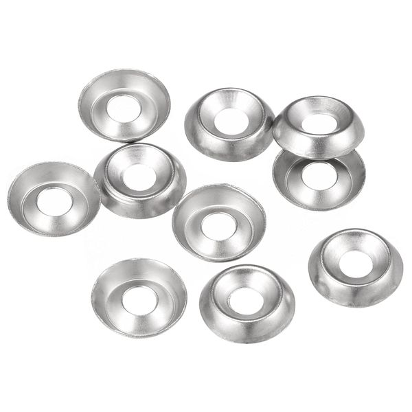 sourcing map #6 304 Stainless Steel Cup Washer Countersunk for Screw Bolt 100pcs