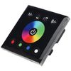 Wanjorlay DC12V-24V RGB/RGBW Wall Mounted Touch Panel Controller Glass Panel Dimmer Switch Controller for LED Strips Lamp Black