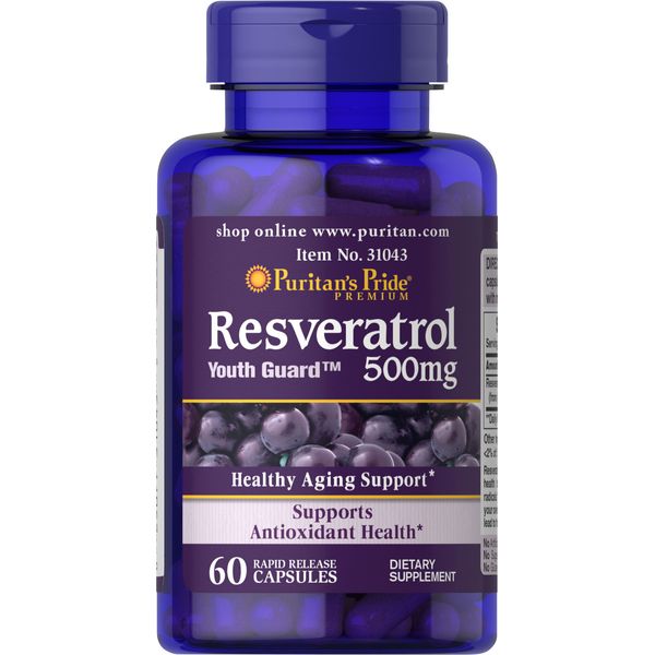 Puritan's Pride Resveratrol 500 mg - 60 Capsules