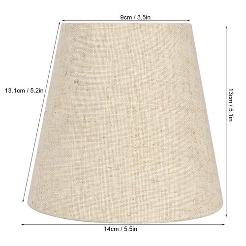 Pack of 6 Small Lampshades, Clip-On E14 Apricot Barrel Linen Lampshade Modern Simple Clip On Fabric Lampshades for Chandelier Wall Light Table Lamp