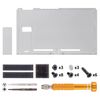 eXtremeRate Replacement Back Case for Nintendo Switch Console, DIY Backplate & Kickstand Stand Replacement Part Case Set for NS Switch Console Transparent Black [No Console]