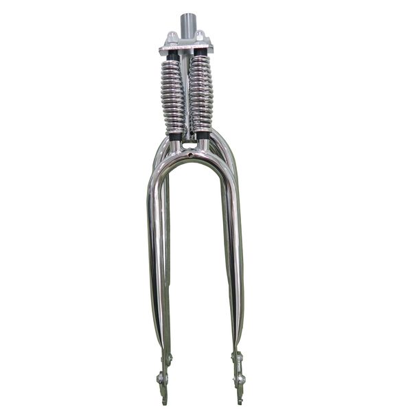 CDHPOWER 26" Springer Suspension Fork 1" Threaded,Cruiser Chopper Bike Dual Spring Classical Fork (Chromed)