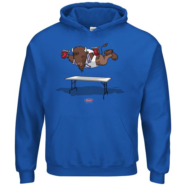 Smack Apparel Buffalo Football Fans. Smash Tables Royal Hoodie (Sm-5X) (Hoodie, X-Large)