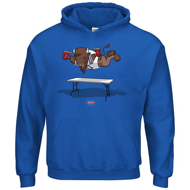 Smack Apparel Buffalo Football Fans. Smash Tables Royal Hoodie (Sm-5X) (Hoodie, X-Large)