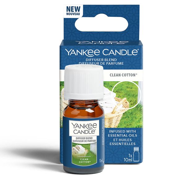 Yankee Candle Ultrasonic Aroma Diffuser Oil | Clean Cotton Diffuser Refill | 10ml