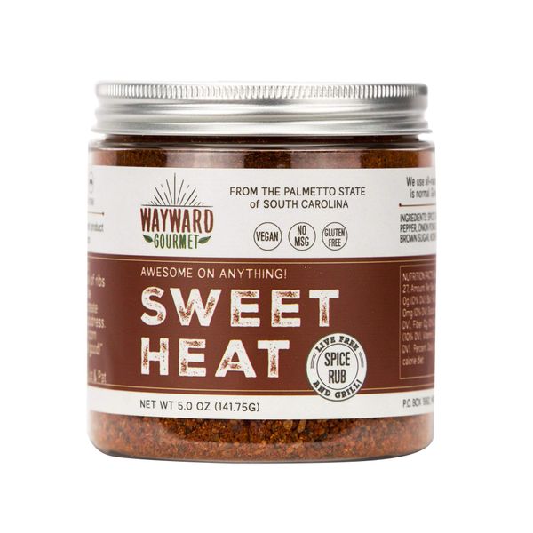 Sweet Heat Rub & BBQ Seasoning by Wayward Gourmet - Best BBQ Grill Seasoning Rub - Made for Chicken, BBQ Meat, Pork, Ribs, Hamburger, Steaks - Dry Rub Spice Blend for Grilling & Smoking Meats