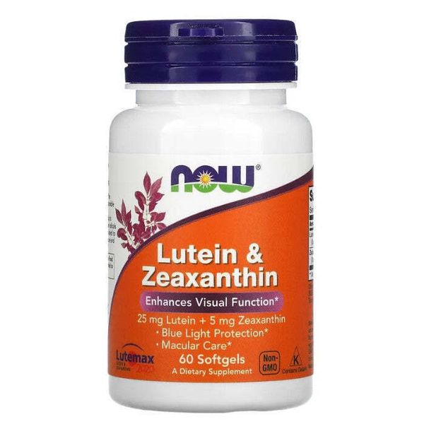 NOW Supplements - Lutein & Zeaxanthin, 60 Softgels, by NOW