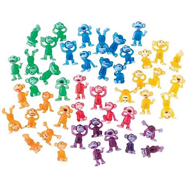 100 Funny Monkeys ~ Tiny Plastic Monkey Figures Bulk Bag 100 Party Favors