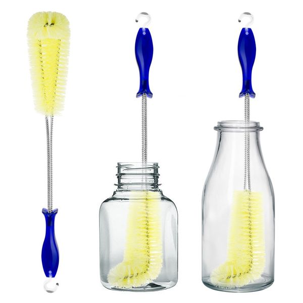 Long Bottle Brush Cleaner -16" Bottle Cleaning Brush Flexional Water Bottle Cleaner Washer Tool for Water Bottles,Cup,Tumblers or Wine Stemware