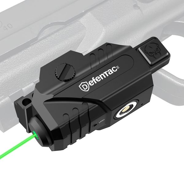 Defentac DF-1063 Green Laser Sight for Pistol/Handgun/Rifle, Magnetic Rechargeable Green Beams for Compact Guns W/a Rail