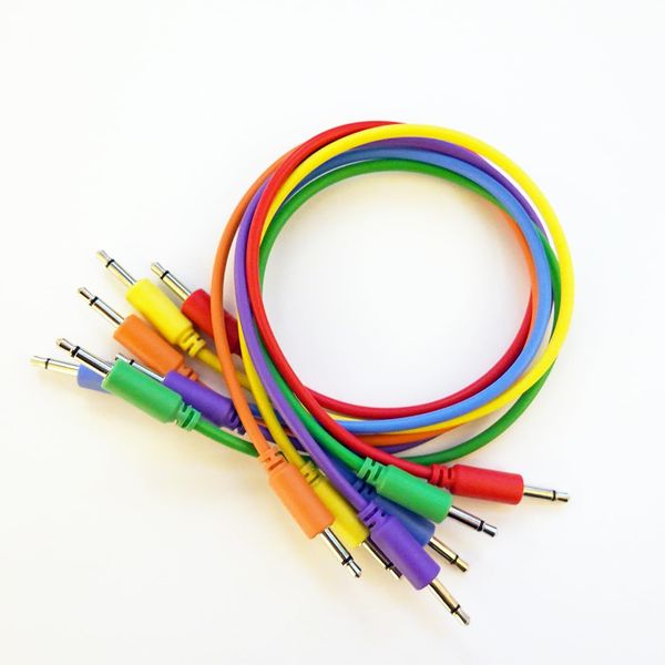 [LAMBDA] Modular Synth Patch Cable Set (Red, Yellow, Orange, Blue, Green, Purple) (17.7 inches (45 cm)