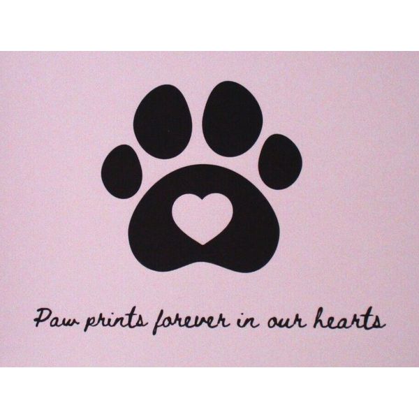 Pet Sympathy Card "Paw prints forever in our hearts.." Loss of Dog, Cat, Pet 2K