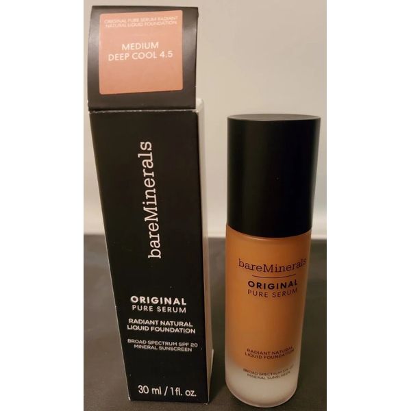 BareMinerals Pure Serum Radiant Nat. Liq. Foundation-Med. Deep Cool 4.5,EXP05/25