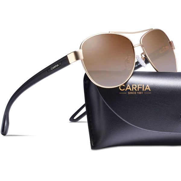 CARFIA Polarized Sunglasses for Women UV Protection Ultra-Lightweight Comfort Metal Frame Driving Glasses CA3210