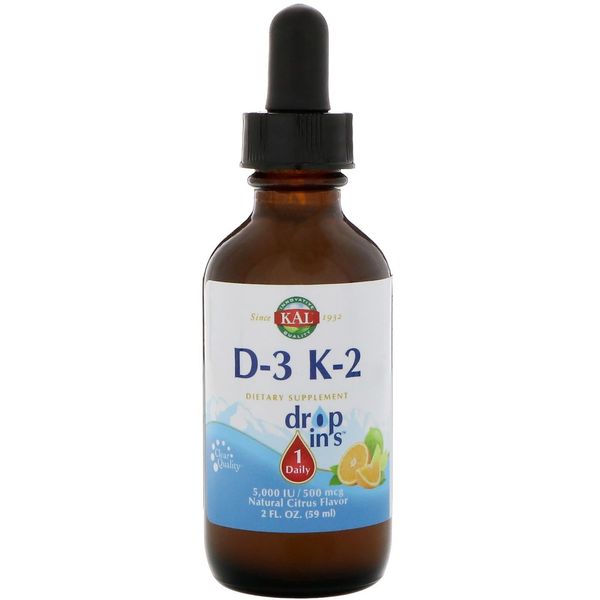Kal 5000 Iu D-3 K2 Citrus Dropins, 2 Fluid Ounce