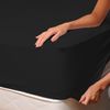 S Green Linens Percale 180 TC Extra Deep 16" Fitted Sheet BLACK, DOUBLE