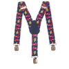 Childrens 1-5 Years Elasticated Clip on Braces/Suspenders with Fire Engine Design - Dark Blue