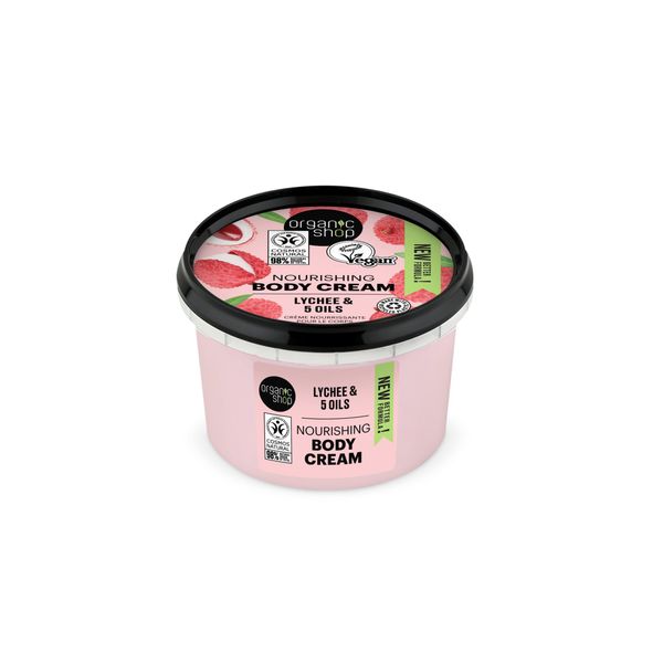 Organic Shop Body Cream Pink Lychee Organic Lychee & 5 Oils 250ml