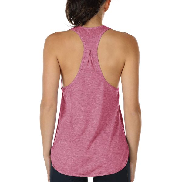 icyzone Yoga Sport Tank Top Damen Racerback Lauftop Fitness Running Shirt Oberteile (M, Pink)