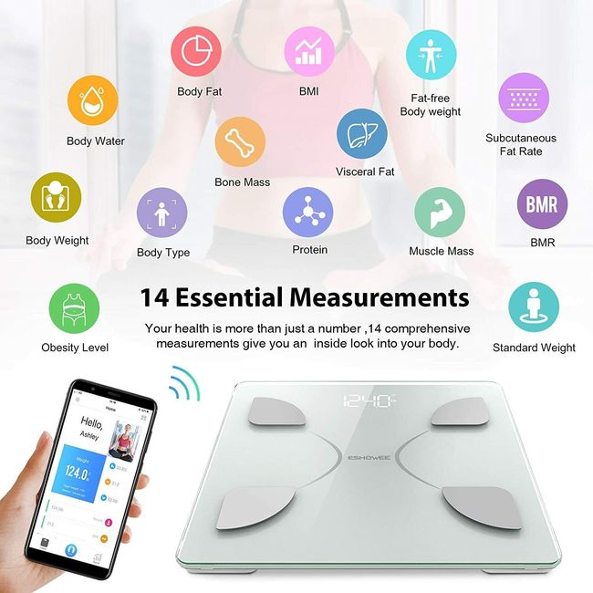 BLUETOOTH BODY FAT SCALE DIGITAL SMART BODY WEIGHT SCALE