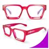Blue Light Blocking Glasses Rectangle Chic Preppy Look Red Frame Eyeglasses