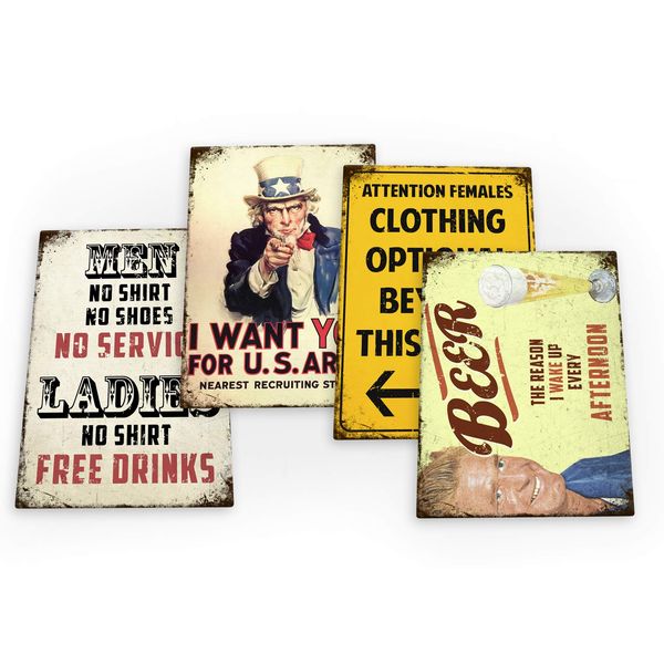 Popular Funny Signs 4 X Fridge Magnets (B)