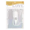 Beistle 59867 Glittered Love Streamer, 14.25" x 6', Silver/White