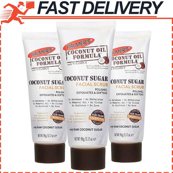 3-Pack Palmer's Coconut Oil Formula Coconut Sugar Facial Scrub Exfoliator 3.17oz