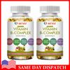 2 Bottles Vitamin B Complex Caps B1,B2,B3,B5,B6,B7,B9,B12, Immune Support Pills