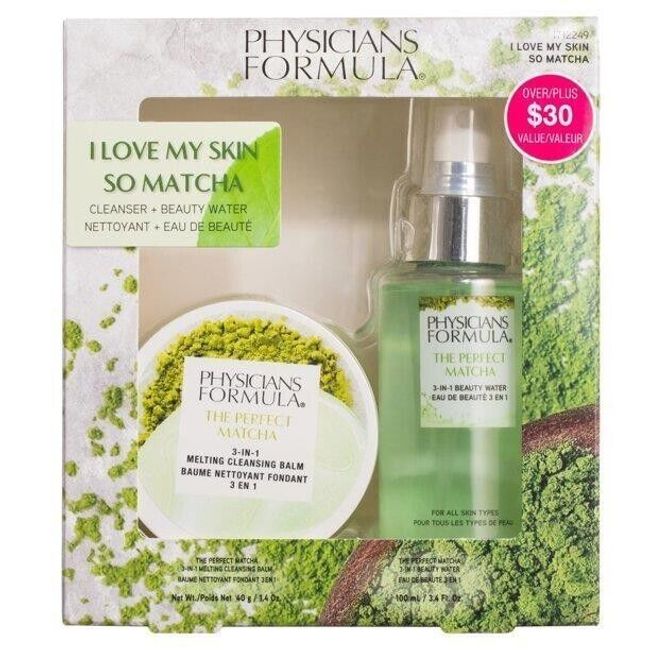 NEW Physicians Formula I Love My Skin So Matcha Kit Cleanser Balm + Beauty Water