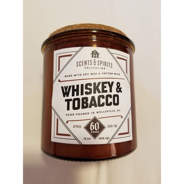 Patriot candles scents and Spirits Whiskey and Tobacco 15oz