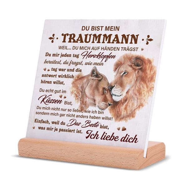 Juratar ValentinstagGeschenk für Ihn, Ich Liebe Dich Geschenke für Männer, Geschenke für Ehemann- Holzschilder Heimat Dekoration Jahrestag Geschenk für Ihn, Hochzeitstag, Geschenke für Freund