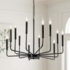 Modern Farmhouse Lighting  Pendant Light，12-Light Rustic Candle Ceiling Light
